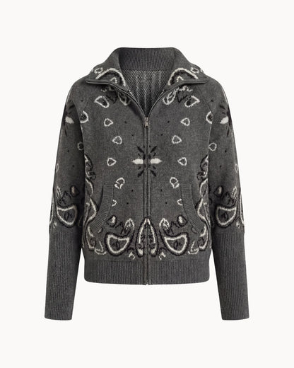 JOEY - PAISLEY ZIP UP CARIDGAN
