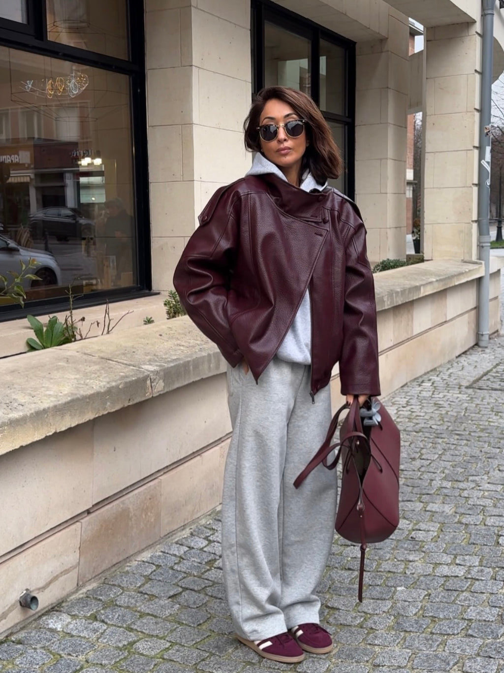 STEVIE - FAUX LEATHER BIKER JACKET