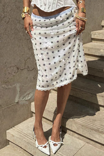 MADISON - POLKA DOT SEQUIN MIDI SKIRT