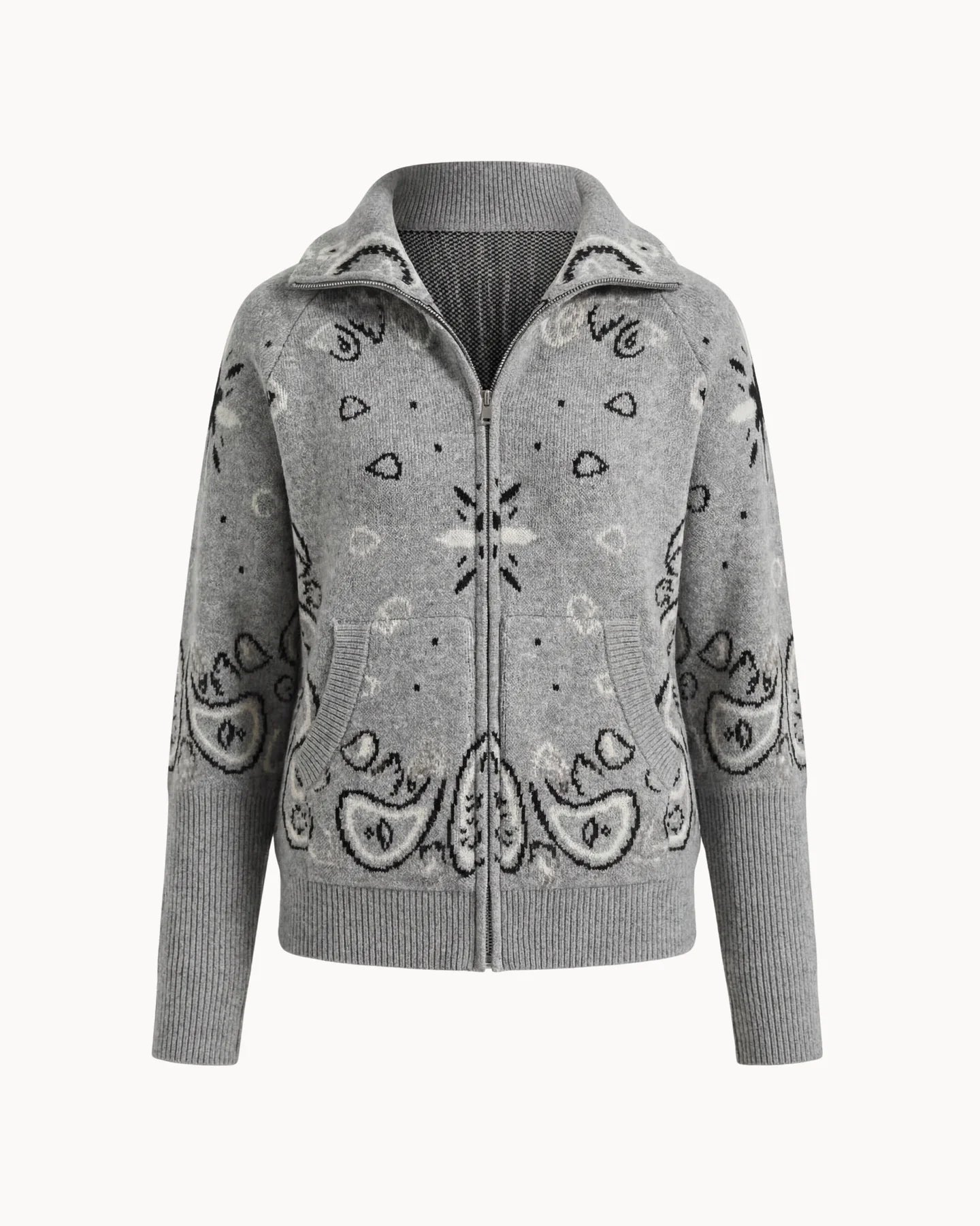 JOEY - PAISLEY ZIP UP CARIDGAN