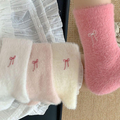 EVIE - 4 PACK BOW SLIPPER SOCKS