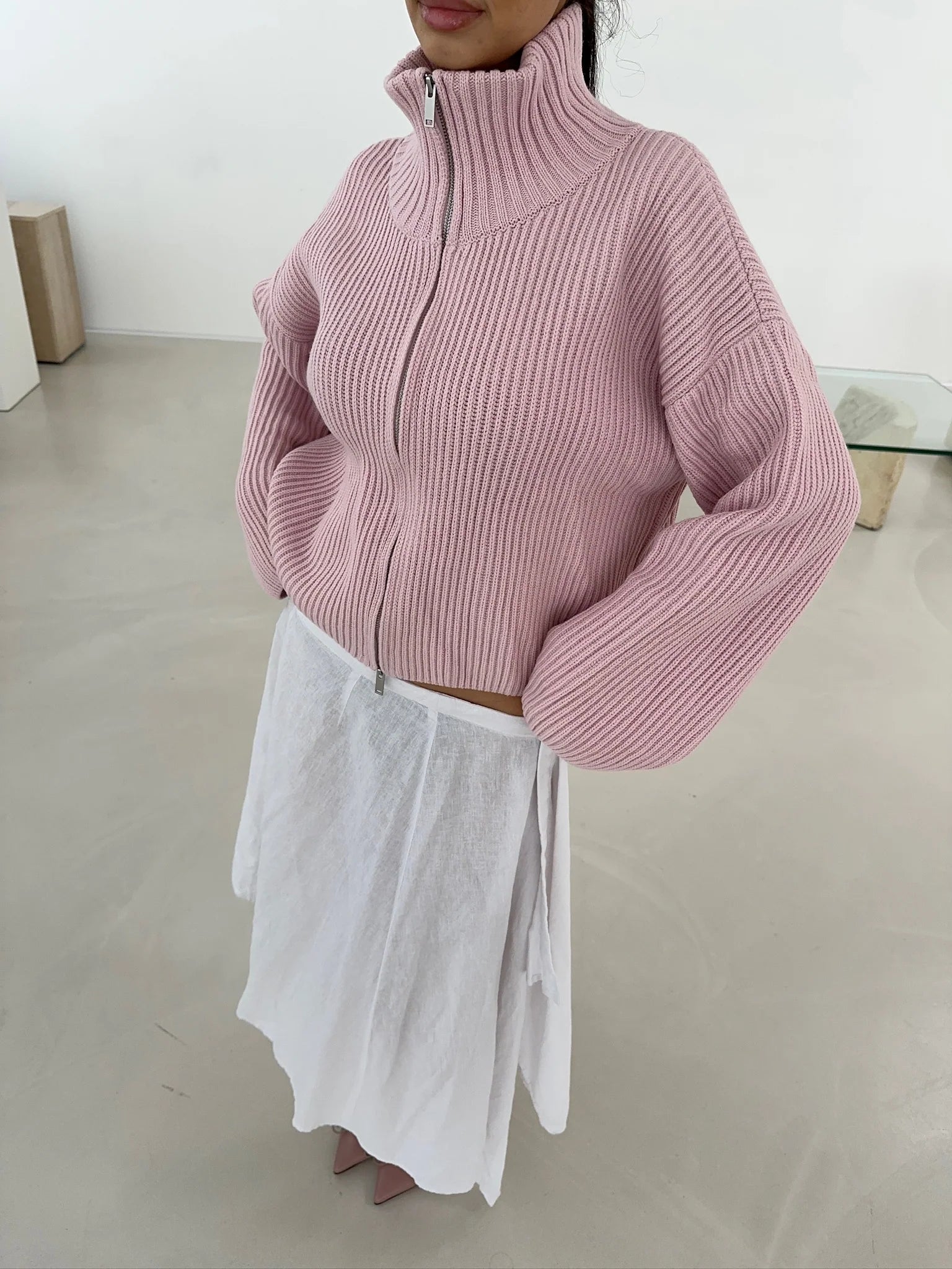 SADIE - CHUNKY ZIPPER CARDIGAN