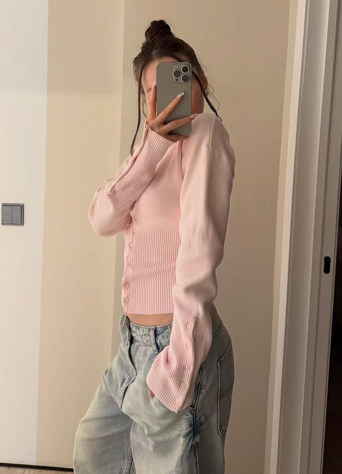 GINA - RIBBED BUTTON CARDIGAN