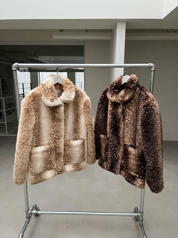 BAMBI - FAWN PRINT FAUX FUR COAT