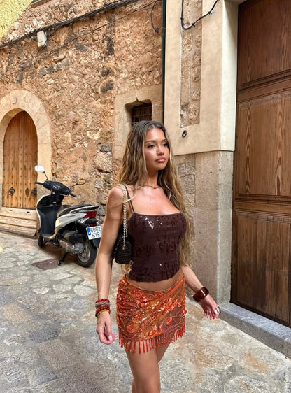 EDEN - EMBELLISHED MINI SKIRT