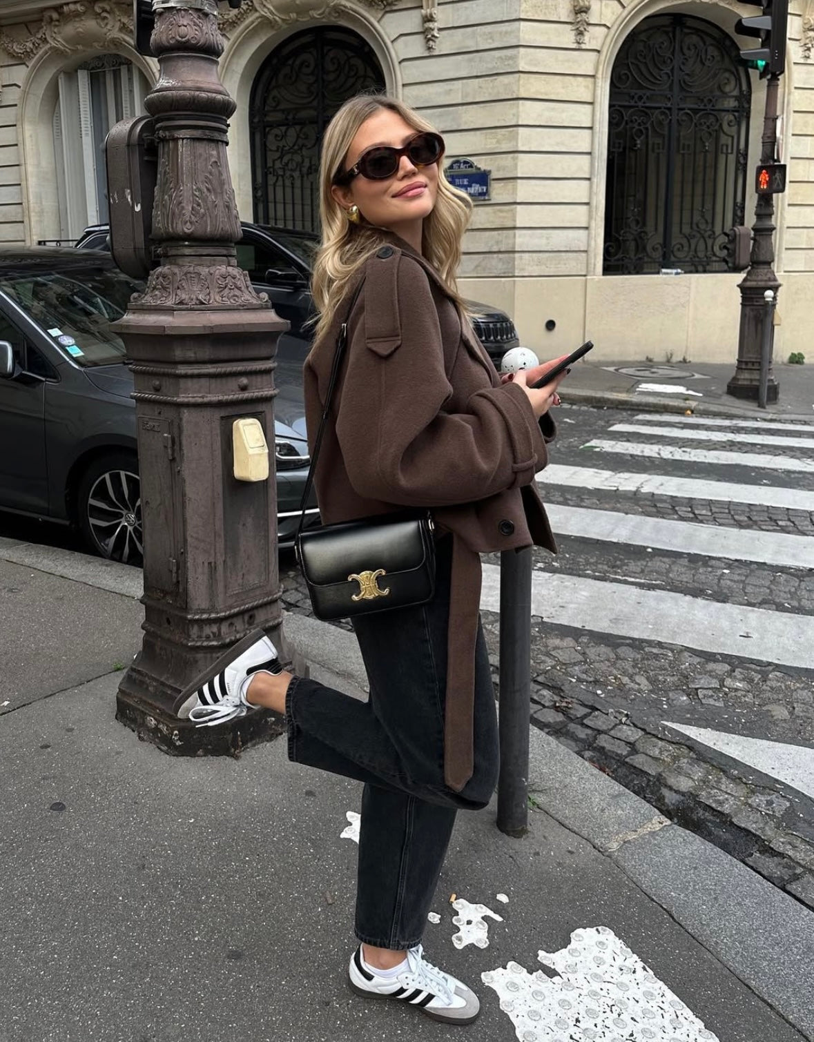 CELINE - WOOL BELTED COAT
