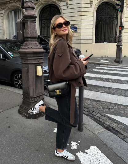 CELINE - WOOL BELTED COAT