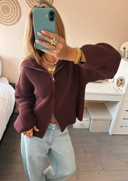 SADIE - CHUNKY ZIPPER CARDIGAN