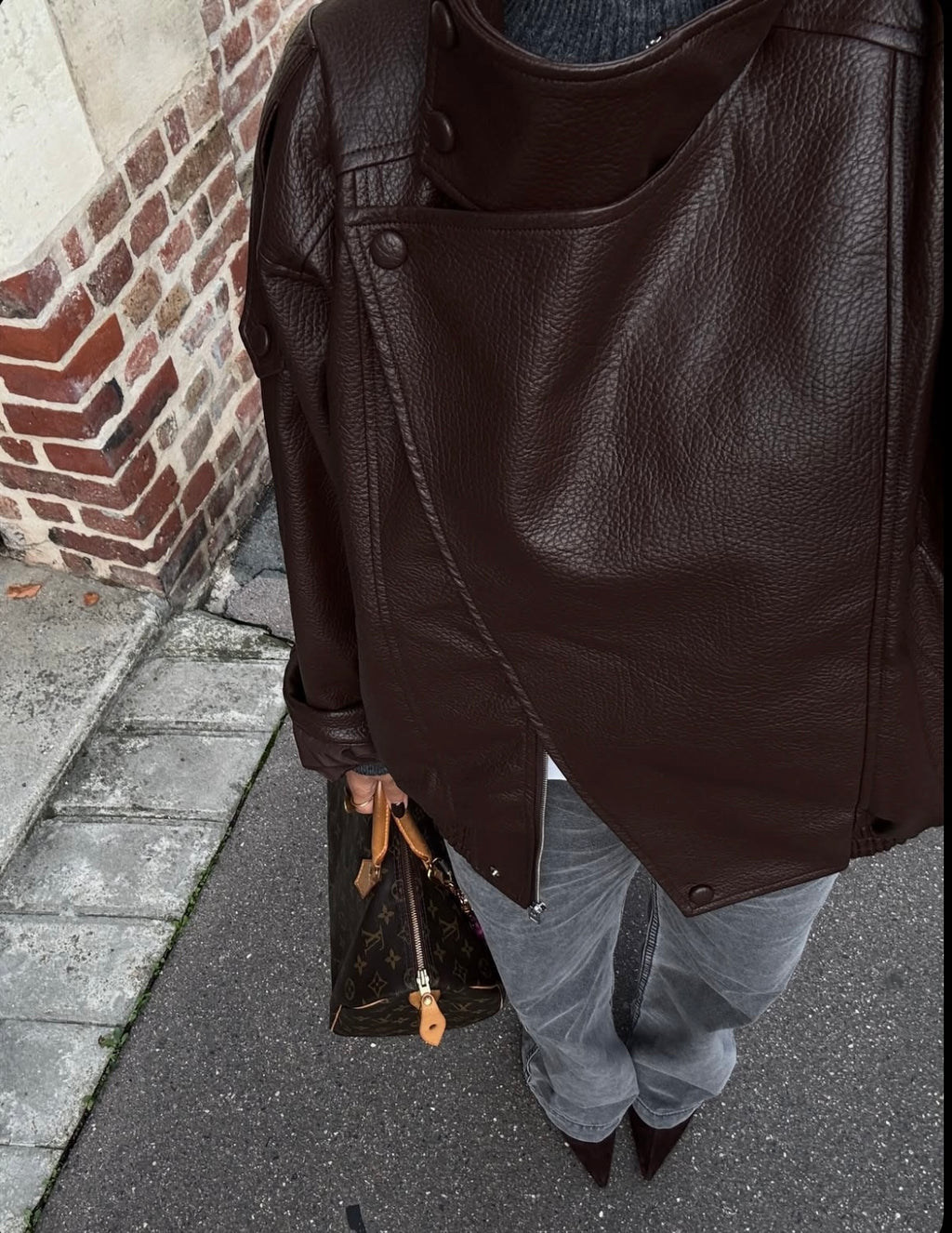 STEVIE - FAUX LEATHER BIKER JACKET