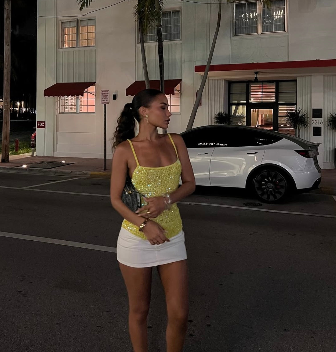 SAMMY - SEQUIN STRAPPY TOP