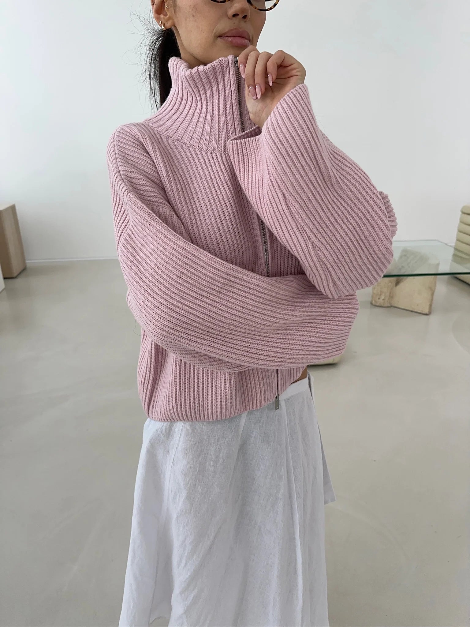 SADIE - CHUNKY ZIPPER CARDIGAN