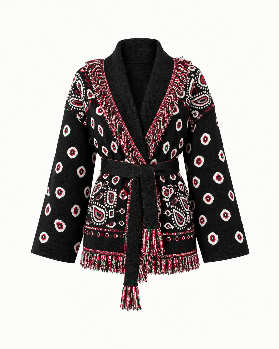 INGRID - TASSELED PAISLEY CARDIGAN