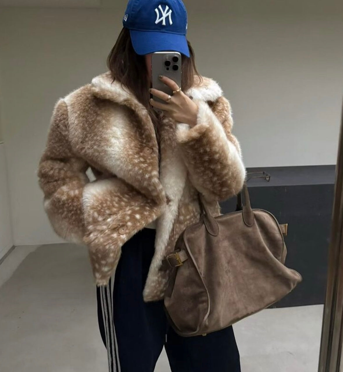 BAMBI - FAWN PRINT FAUX FUR COAT