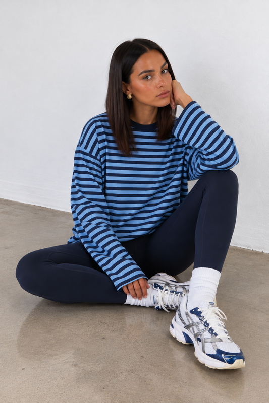JUNO - BLUE STRIPED LONG-SLEEVE TEE