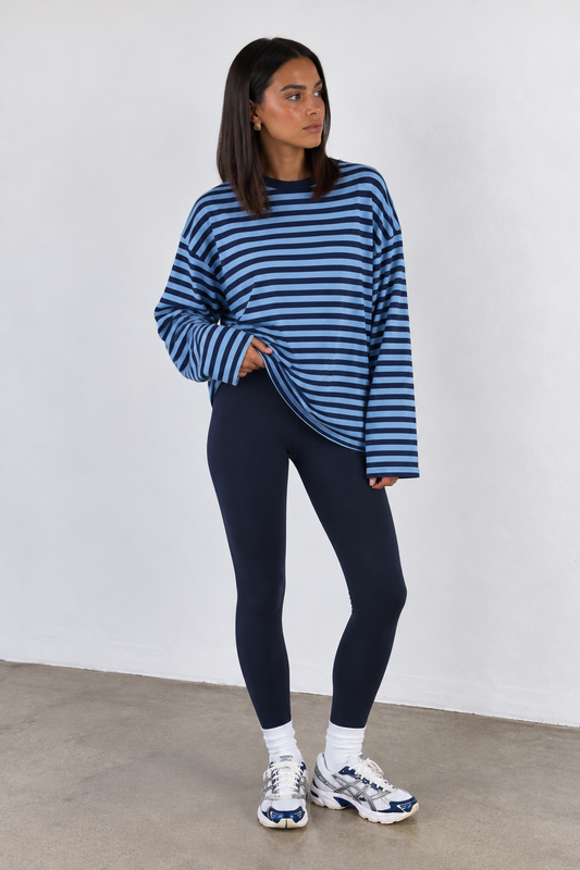 JUNO - BLUE STRIPED LONG-SLEEVE TEE