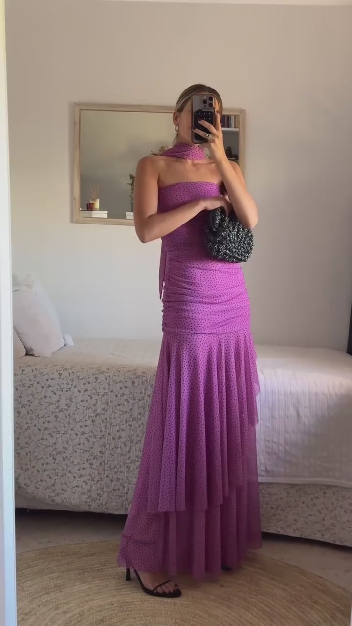 JOLIE - POLKA DOT BANDEAU DRESS